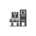 Industrial automatic belt machine vector icon