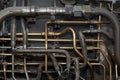 Industrial background of aircraft pipes Royalty Free Stock Photo