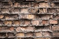 Industrial background, empty grunge urban street with warehouse brick wall Royalty Free Stock Photo