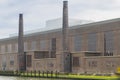 Industrial background featuring detail of factory or warehouse waterfront brick faÃÂ§ade Royalty Free Stock Photo