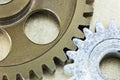 Industrial background with machine metal cogwheels Royalty Free Stock Photo