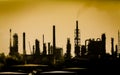 Industrial background with steam and chimneys Royalty Free Stock Photo