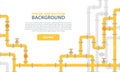 Industrial background with yellow pipeline. Web banner template. Vector illustration in a flat style. Royalty Free Stock Photo