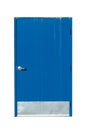 Industrial Blue Door on a White Background