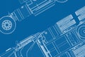 Industrial blueprint technical background. Detailed industrial blueprint Royalty Free Stock Photo