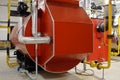 Industrial boiler room with gas boilers