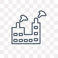 Industrial building with contaminants vector icon isolated on tr