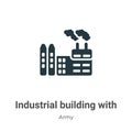 Industrial building with contaminants vector icon on white background. Flat vector industrial building with contaminants icon