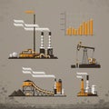 Industrial building factory and power plants icon