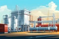 Industrial building technology construction plant oil factory energy background environment production Royalty Free Stock Photo
