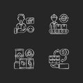 Industrial business chalk white icons set on black background Royalty Free Stock Photo
