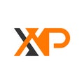 Industrial business illustration logo with letter XP Royalty Free Stock Photo
