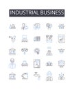 Industrial business line icons collection. Innovation, Partnership, Synergy, Cooperation, Connection, Integration