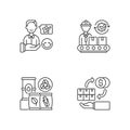 Industrial business linear icons set