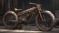 industrial bycicle concept art, detailed, futuristic, rustic, 3D Illustration, generative ai