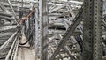 Industrial cable trays and metal structures inside technical facility Royalty Free Stock Photo