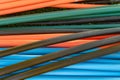 Industrial cables ready for installation. Close-up of fiber optic infrastructure Royalty Free Stock Photo