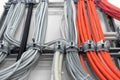 Industrial cables on the wall Royalty Free Stock Photo