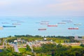 Industrial cargo ships. Singapore harbor