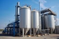 Industrial Chemical Fertilizer Plant with Mixing Tanks and Silos Royalty Free Stock Photo