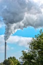 Air pollution from industrial waste gases from a high chimney