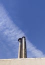 Industrial chimney equipped with bird spikes Royalty Free Stock Photo