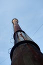 Industrial chimney iron steel furnace factory Landschaftspark, Duisburg, Germany Royalty Free Stock Photo