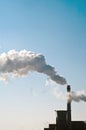 Industrial chimneys with heavy smoke causing air pollution Royalty Free Stock Photo