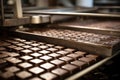 Industrial chocolates factory production equipment interior background technology