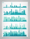 Industrial city skyline sets Royalty Free Stock Photo