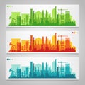 Industrial city skyline sets Royalty Free Stock Photo