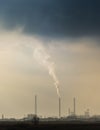 Industrial cityscape with coal power plant Royalty Free Stock Photo