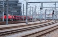 Railway tracks in the city center near main railway station of Vienna - Wien Hauptbahnhof Royalty Free Stock Photo