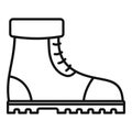 Industrial climber boots icon, outline style