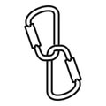 Industrial climber carabines icon, outline style