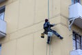 Industrial climber working at height