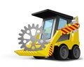 Industrial cogwheel on vehicle bucket transportation vector