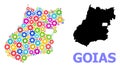 Industrial Collage Map of Goias State of Colored Gears