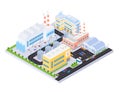 Industrial complex - modern vector colorful isometric illustration