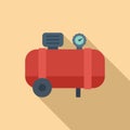 Industrial compressor icon flat vector. Pump tank