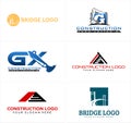 Industrial construction bridge city logo design Royalty Free Stock Photo