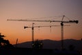Industrial construction cranes building Royalty Free Stock Photo