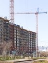 Industrial construction cranes and building