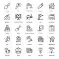 Industrial and Construction Line Vector Icons Set 2 Royalty Free Stock Photo