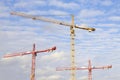 Industrial construction tower cranes Royalty Free Stock Photo