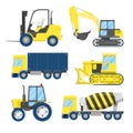 Industrial Construction Transportation with Truck and Tractor Royalty Free Stock Photo