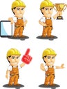 Industrial Construction Worker Customizable Mascot Royalty Free Stock Photo