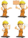Industrial Construction Worker Customizable Mascot Royalty Free Stock Photo