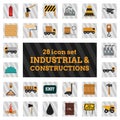Industrial and constructions icons set