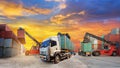 Industrial Container Cargo truck Royalty Free Stock Photo